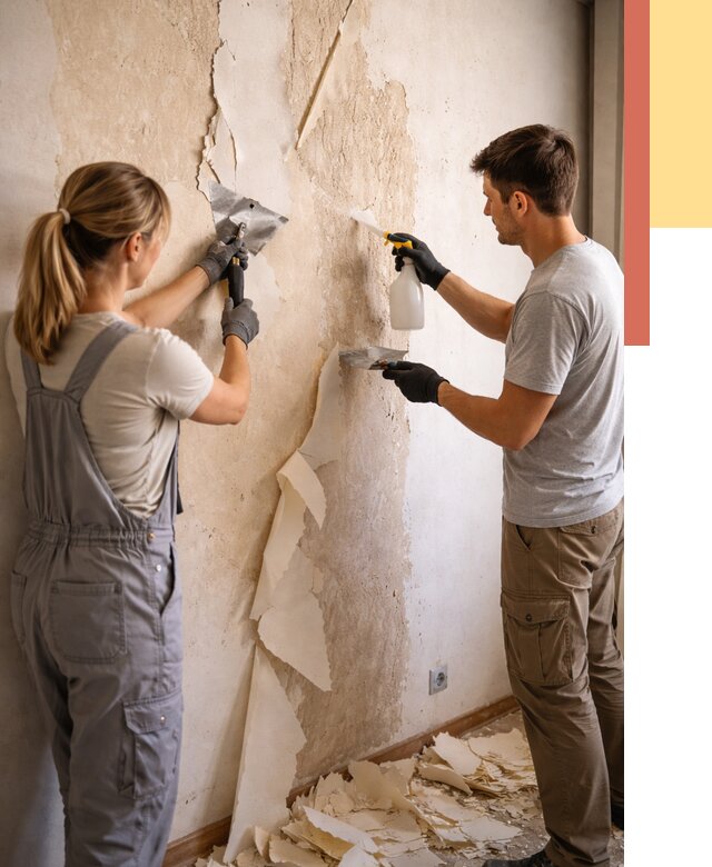 Снятие старых обоев в Биробиджане от 5322 руб. под ключ недорого | ОТДЕЛОЧНИК-Брб