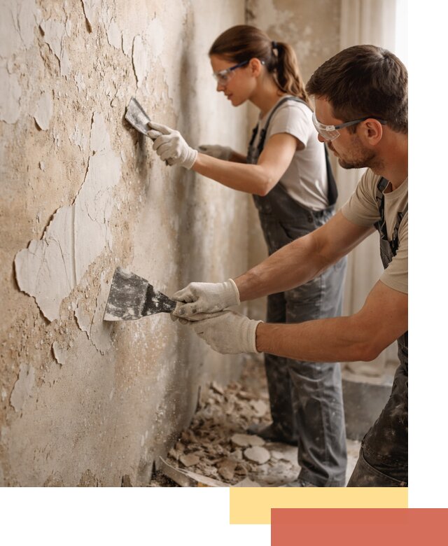 Снятие старой шпаклевки и подготовка поверхностей в Биробиджане