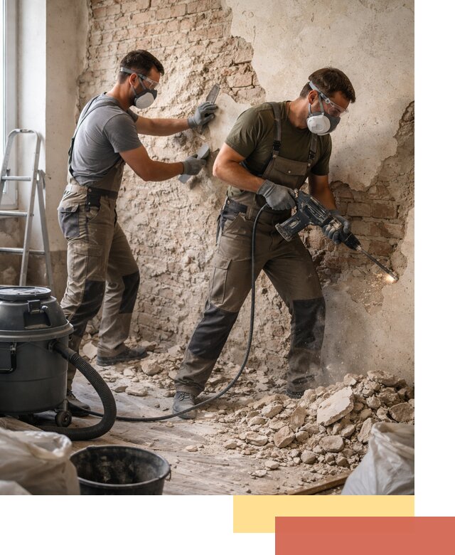 Демонтаж штукатурки со стен в Биробиджане быстро и аккуратно