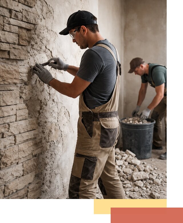 Демонтаж декоративного камня в Биробиджане профессионально и безопасно