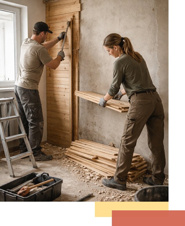 Демонтаж вагонки со стен в Биробиджане — профессиональный демонтаж