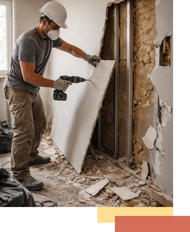 Демонтаж гипсокартона со стен в Биробиджане качественно и быстро