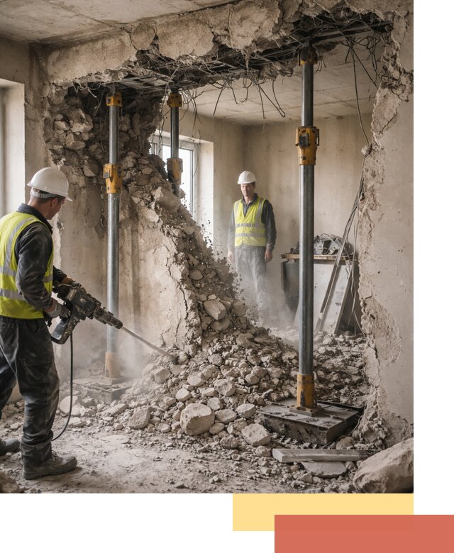 Снос несущих стен в Биробиджане с гарантией безопасности и качества