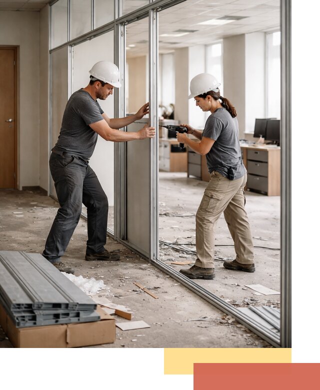 Демонтаж алюминиевых перегородок в Биробиджане быстро и аккуратно