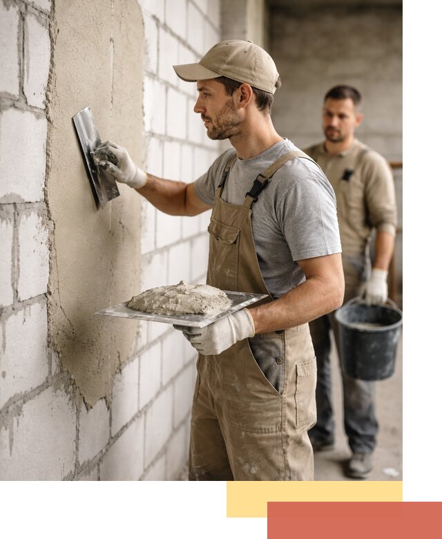 Штукатурка стен из газобетона в Биробиджане под ключ