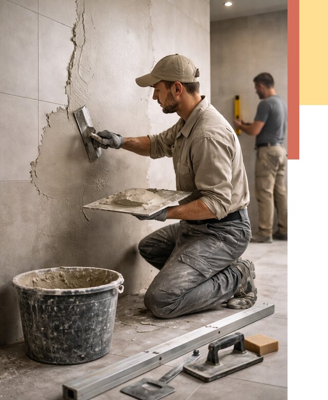 Штукатурка стен в ванной в Биробиджане от 4562 руб./м² — выравнивание под ключ | ОТДЕЛОЧНИК-Брб