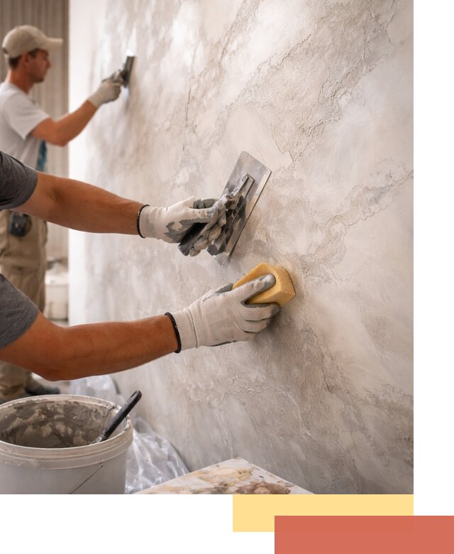 Декоративная штукатурка под мрамор в Биробиджане для стен и потолков