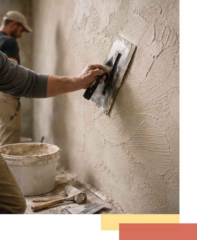 Фактурная штукатурка стен в Биробиджане — монтаж, отделка, реставрация