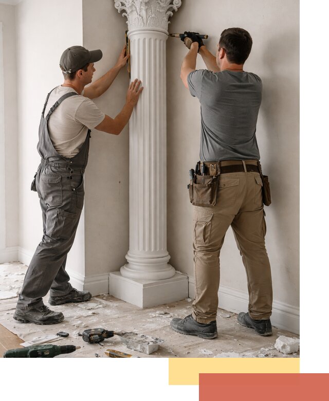 Установка декоративных колонн в Биробиджане под ключ