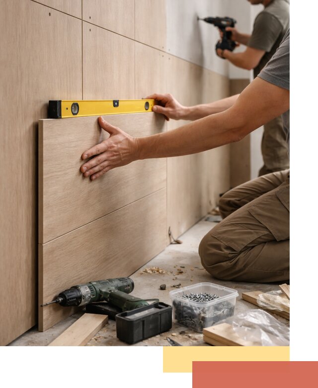 Профессиональный монтаж МДФ панелей на стены в Биробиджане