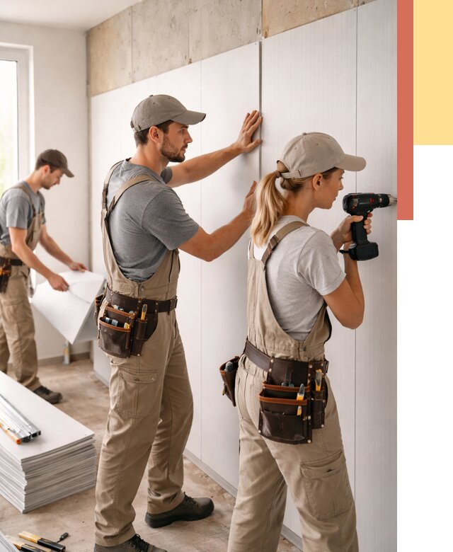 Монтаж ПВХ панелей на стены в Биробиджане от 456 руб/м2 — быстро и недорого | ОТДЕЛОЧНИК-Брб