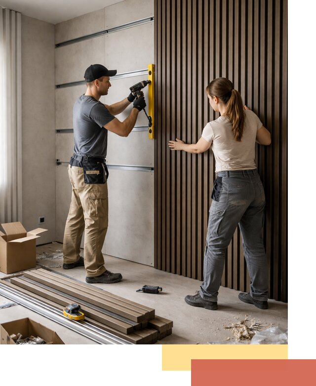 Монтаж реечных панелей на стены в Биробиджане