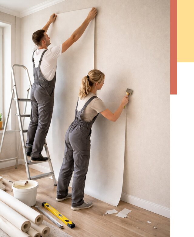 Поклейка флизелиновых обоев в Биробиджане от 6083 руб. | Быстро и недорого — ОТДЕЛОЧНИК-Брб