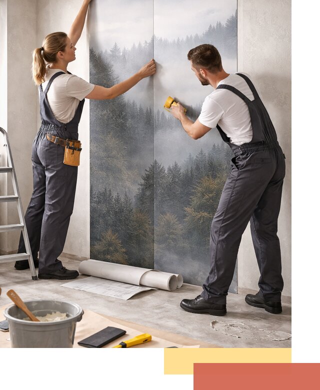 Поклейка фотообоев профессионально в Биробиджане под ключ