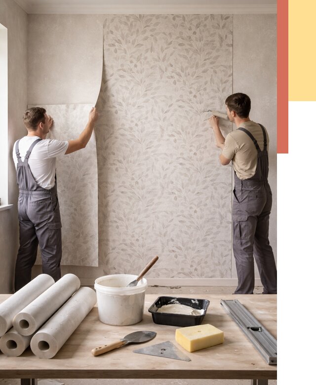 Поклейка обоев с подбором рисунка в Биробиджане от 3548 руб. | ОТДЕЛОЧНИК-Брб - быстро и недорого