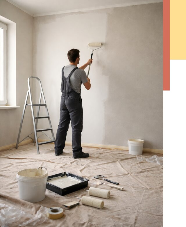 Покраска стен моющейся краской в Биробиджане от 355 руб./м² — быстро и недорого | ОТДЕЛОЧНИК-Брб