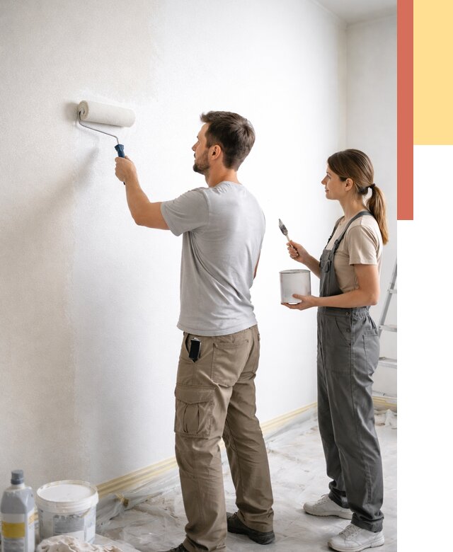 Окраска стен по стеклохолсту в Биробиджане от 4562 руб/м² под ключ | ОТДЕЛОЧНИК-Брб