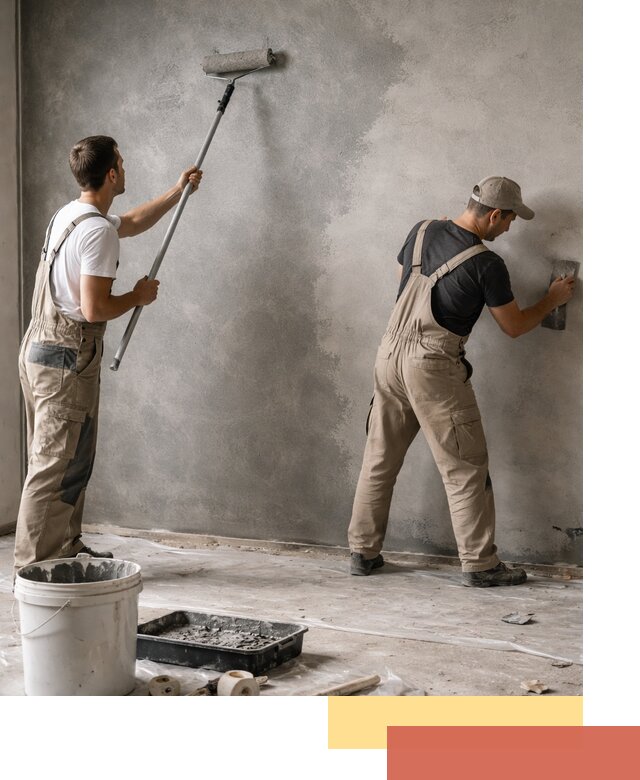 Покраска стен под бетон в Биробиджане профессионально и недорого