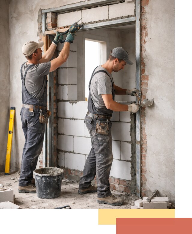 Закладка дверного проема под ключ в Биробиджане: демонтаж, монтаж, отделка