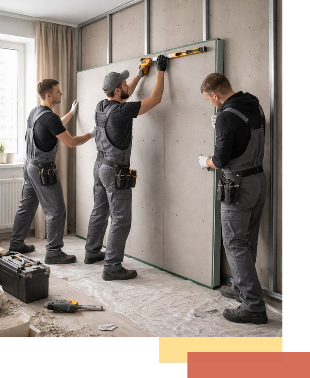 Шумоизоляция стен панелями ЗИПС в Биробиджане для жилых и коммерческих помещений