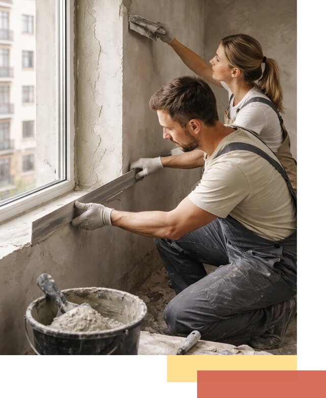 Штукатурка откосов дверей и окон профессионально в Биробиджане