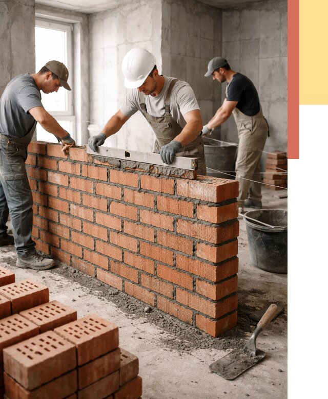 Кладка перегородок из кирпича в Биробиджане от 3548 руб. за м² | ОТДЕЛОЧНИК-Брб