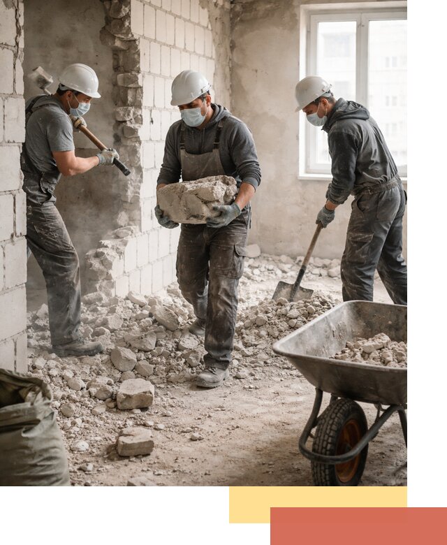 Демонтаж блочных перегородок в Биробиджане быстро и аккуратно