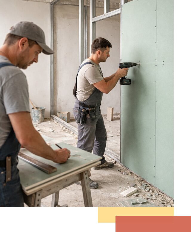 Перегородки из влагостойкого гипсокартона под ключ в Биробиджане