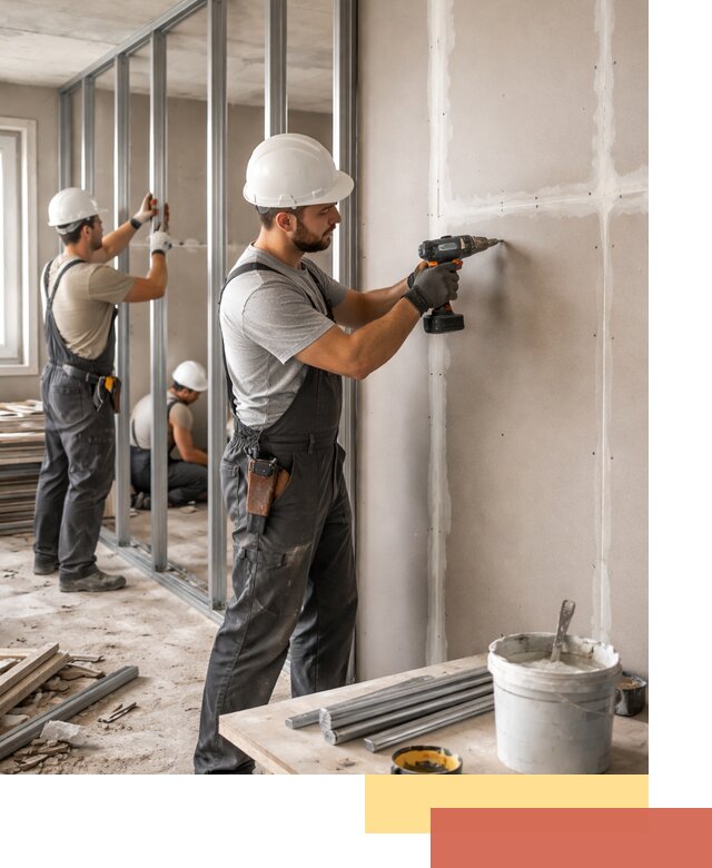 Перегородки из огнестойкого гипсокартона в Биробиджане под ключ