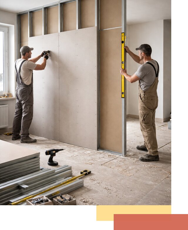 Зонирующая перегородка из гипсокартона под ключ в Биробиджане