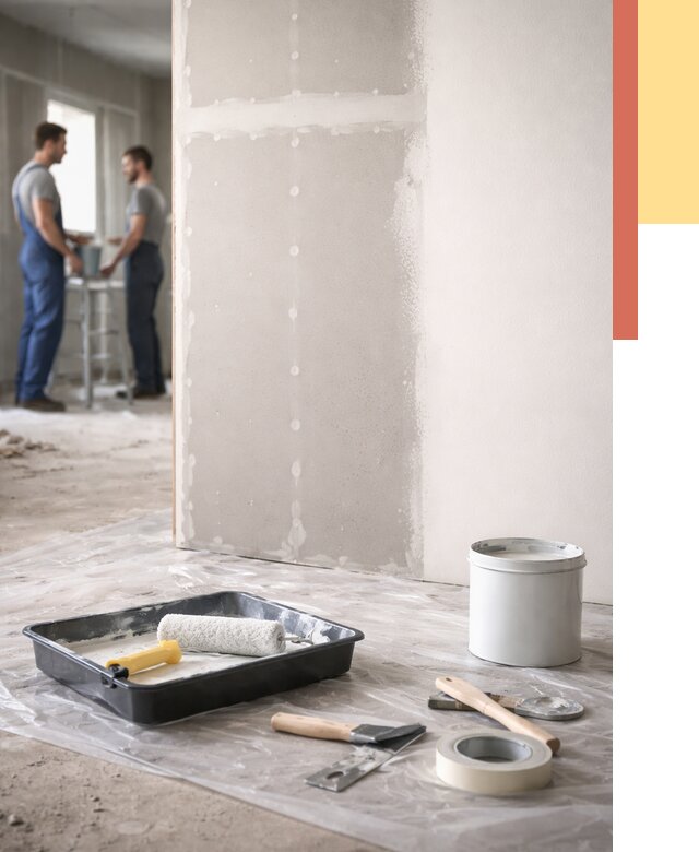 Покраска перегородок из гипсокартона в Биробиджане от 4562 руб. под ключ | ОТДЕЛОЧНИК-Брб