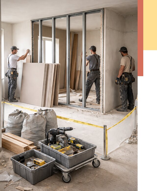 Перенос гипсокартонной перегородки в Биробиджане под ключ от 4562 руб. | Демонтаж и монтаж – ОТДЕЛОЧНИК-Брб