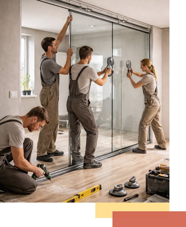 Изготовление стеклянных перегородок на заказ в Биробиджане