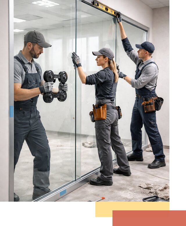 Профессиональный монтаж стеклянных перегородок в Биробиджане