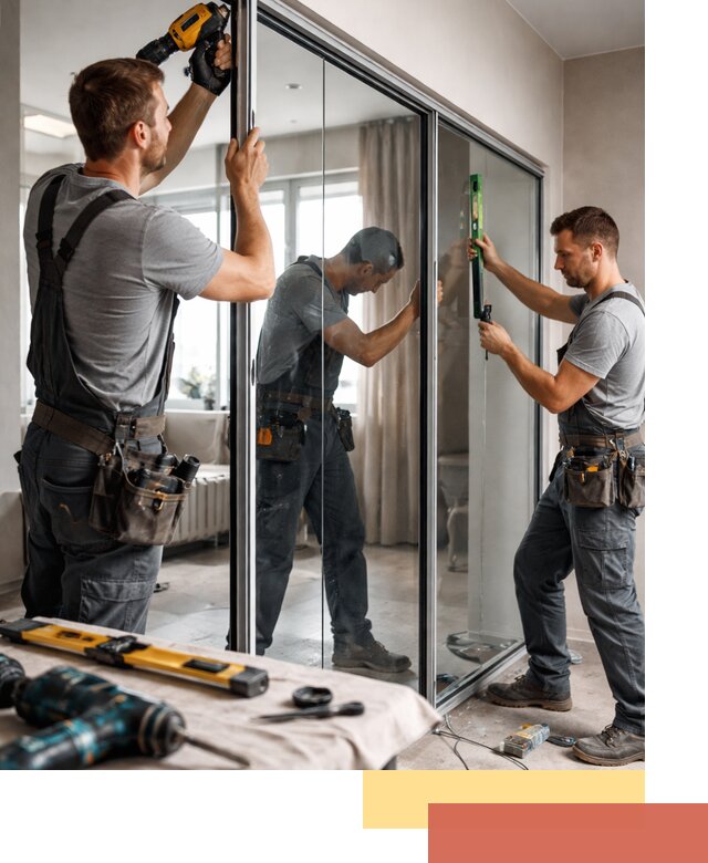 Каркасные стеклянные перегородки под ключ в Биробиджане