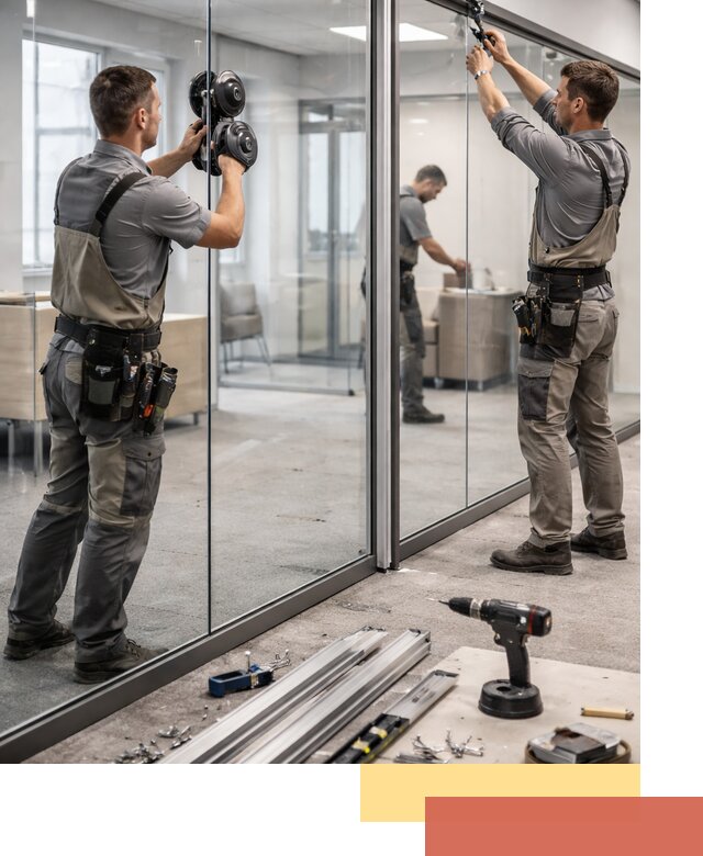 Стеклянные офисные перегородки под ключ в Биробиджане