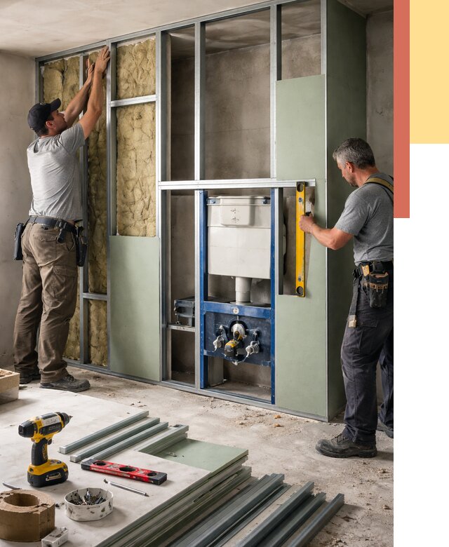 Установка сантехнических перегородок в Биробиджане от 8617 руб. | ОТДЕЛОЧНИК-Брб