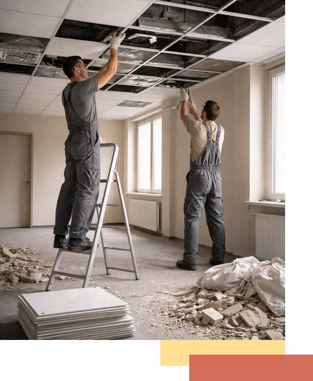 Демонтаж потолков Армстронг профессионально в Биробиджане