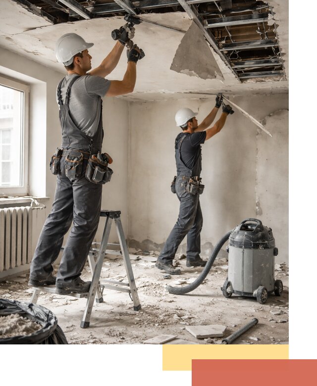 Демонтаж гипсокартонного потолка в Биробиджане быстро и аккуратно