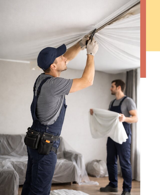 Демонтаж натяжного потолка в Биробиджане от 4562 руб. — снятие и разбор под ключ | ОТДЕЛОЧНИК-Брб