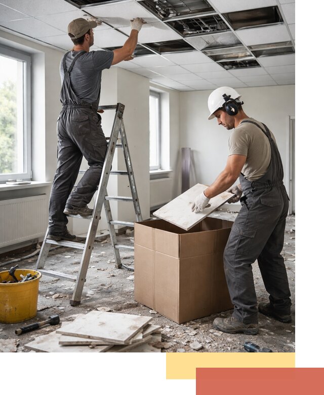 Демонтаж потолочной плитки в Биробиджане быстро и аккуратно