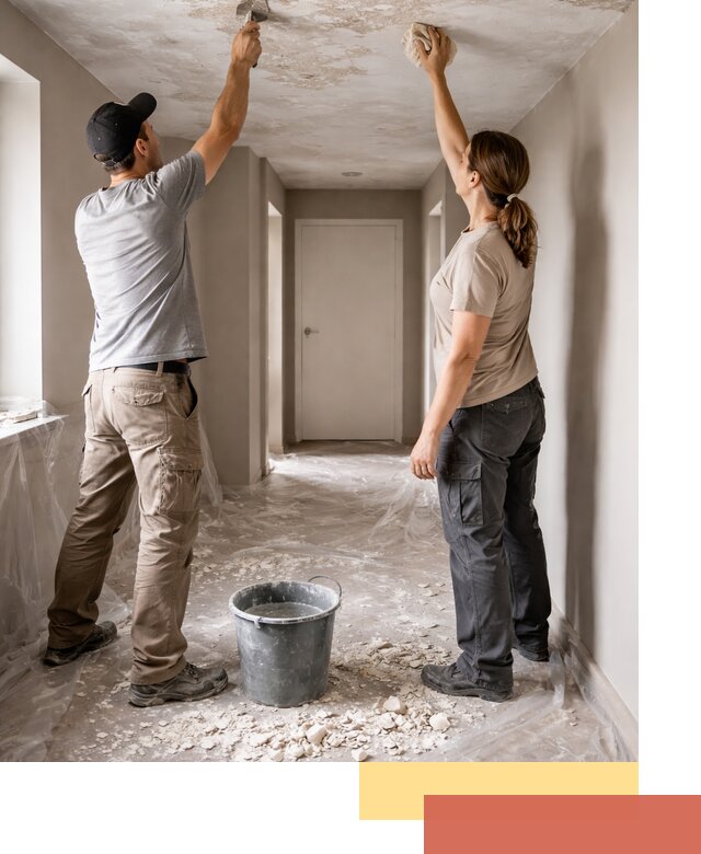 Удаление побелки с потолка в Биробиджане — быстро и аккуратно