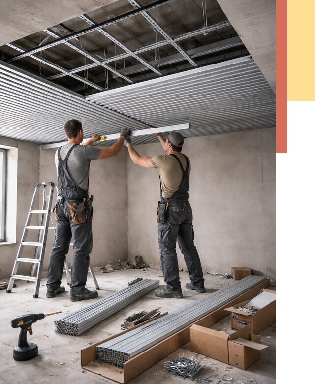 Монтаж реечного потолка в Биробиджане от 4562 руб. под ключ | ОТДЕЛОЧНИК-Брб