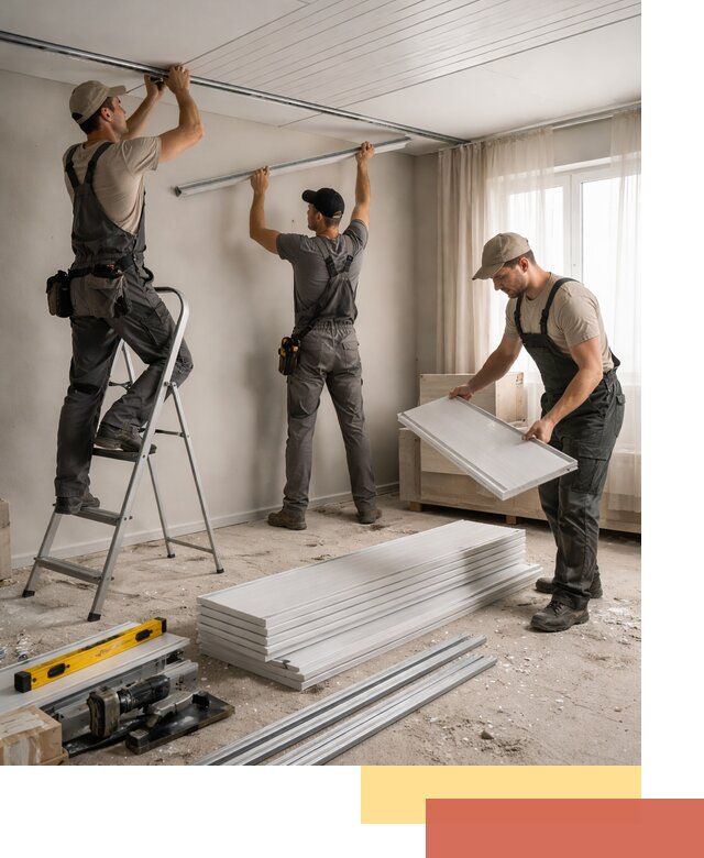 Монтаж потолка из ПВХ панелей в Биробиджане оперативно и качественно