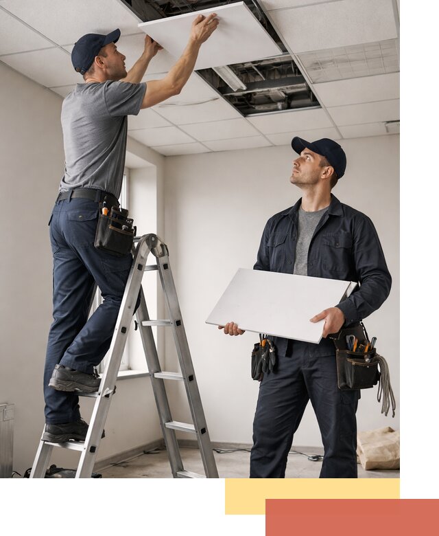 Обслуживание подвесного потолка в Биробиджане — ремонт и чистка