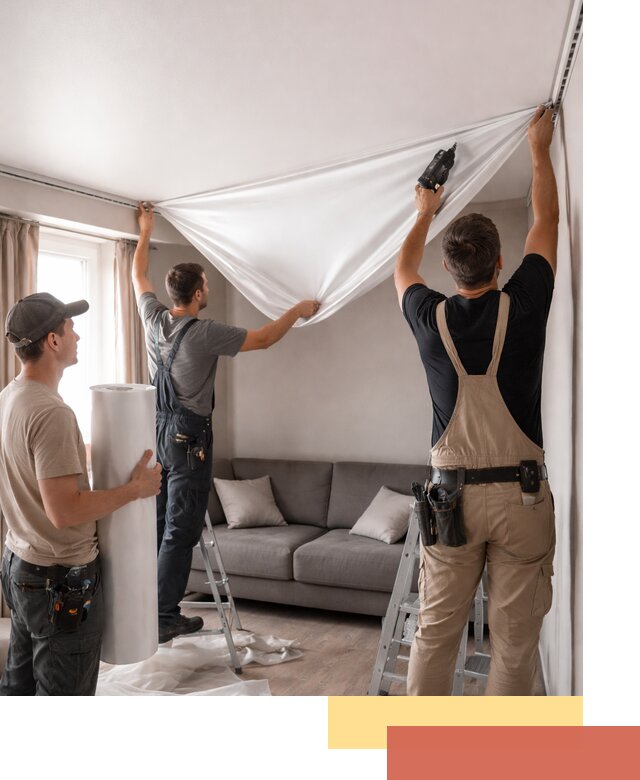 Монтаж сатинового натяжного потолка в Биробиджане качественно и быстро