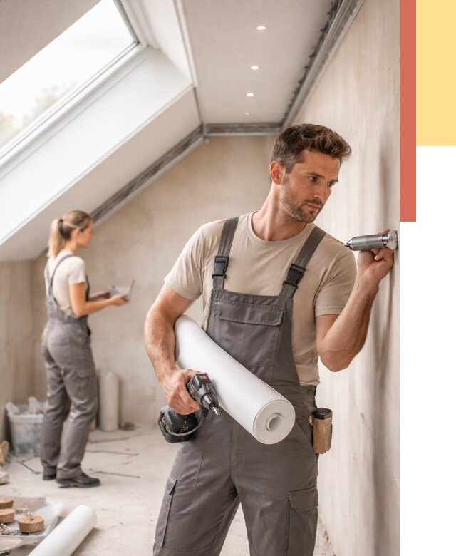 Монтаж натяжного потолка на мансарде в Биробиджане от 3548 руб. | ОТДЕЛОЧНИК-Брб