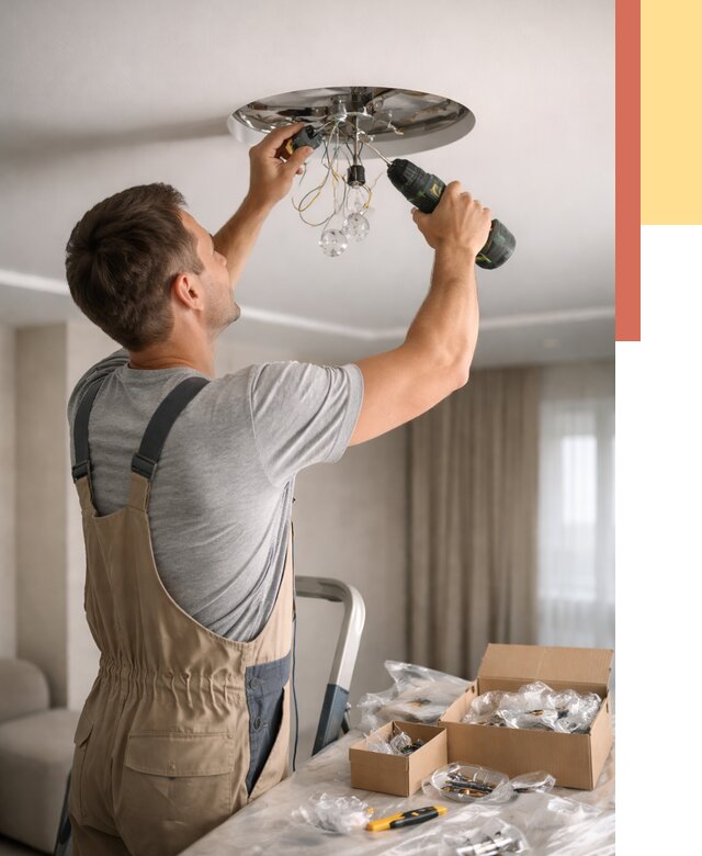 Установка люстры в натяжной потолок в Биробиджане от 1217 руб. | Быстро и недорого — ОТДЕЛОЧНИК-Брб