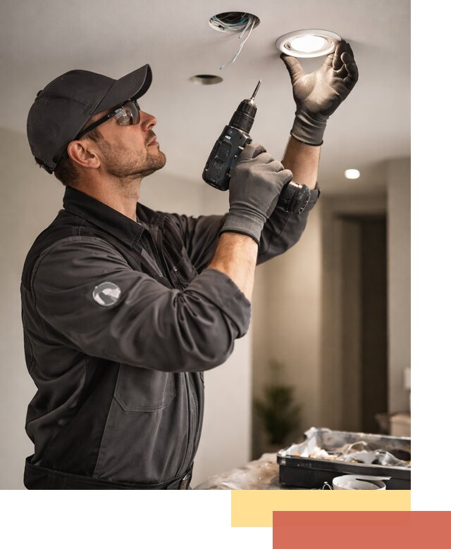 Установка точечных светильников в натяжной потолок в Биробиджане