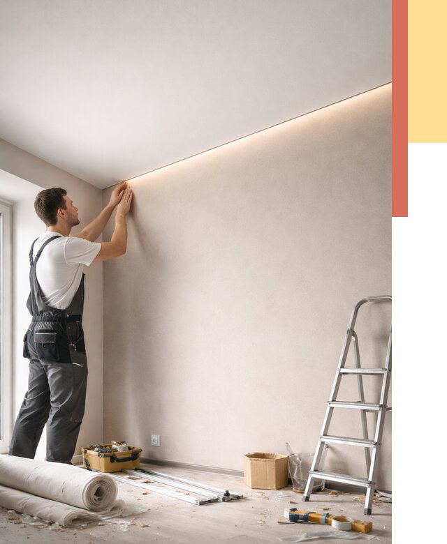 Теневые натяжные потолки в Биробиджане от 8313 руб. под ключ | ОТДЕЛОЧНИК-Брб